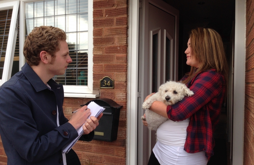 Jack speaking to local residents