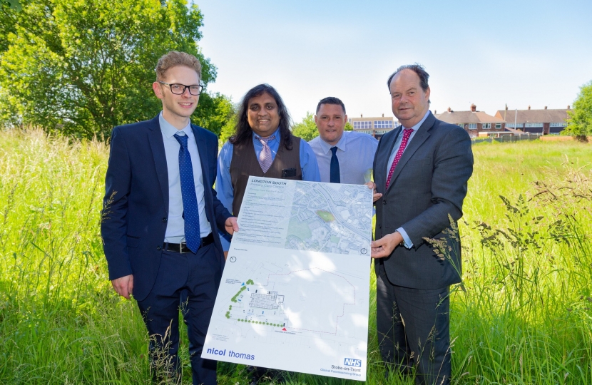 Jack Brereton with GPs from Longton Hall Surgery and Health Minister Stephen Hammond MP