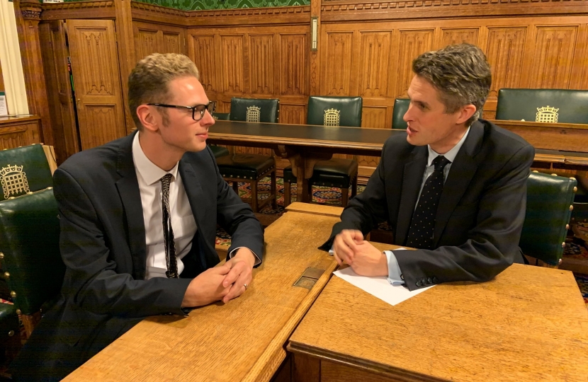 Jack Brereton and Gavin Williamson, Secretary of State for Education