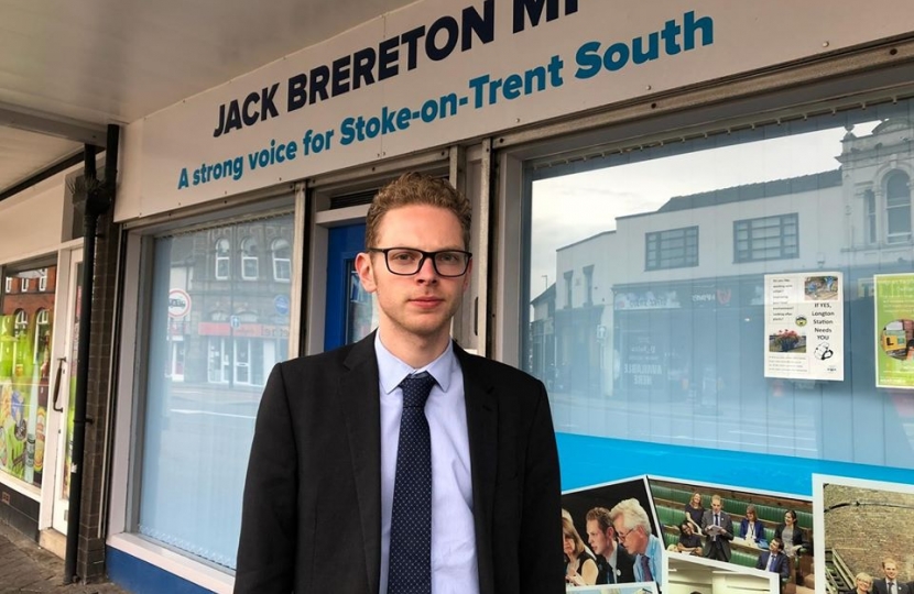 Jack Brereton in front of shop in Longton