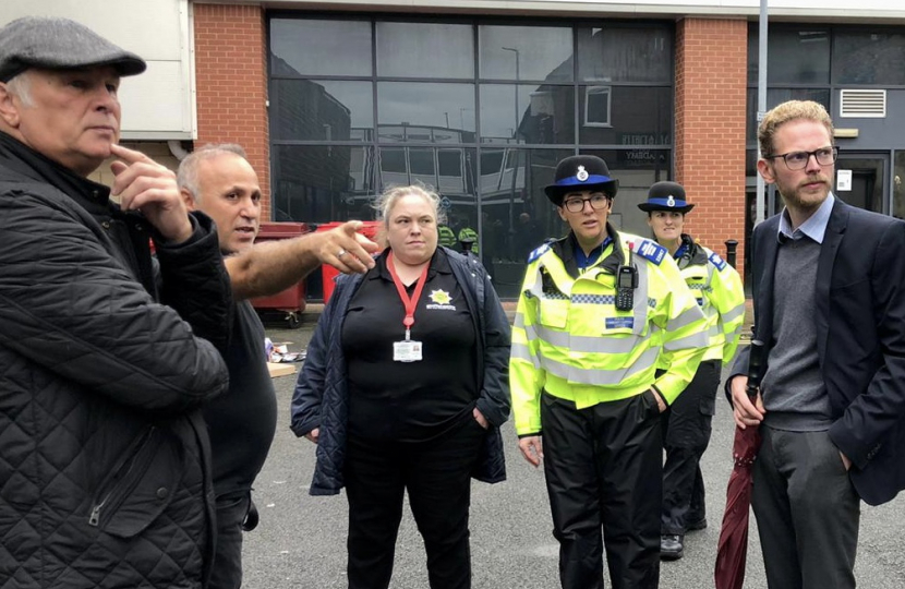 Jack Brereton with police officers and council