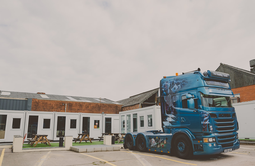 View of truck park