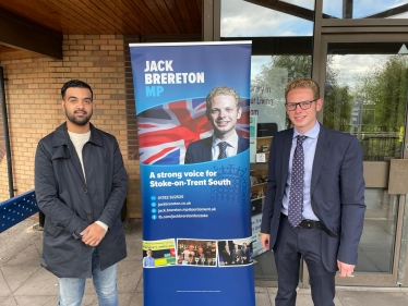 Jack Brereton MP joins Cllr Faisal Hussain in Meir